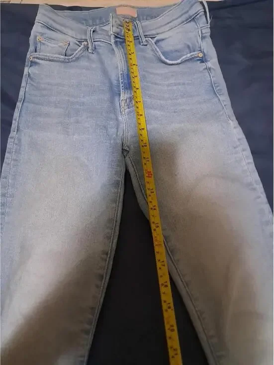 Mother The Insider Crop Step Fray Jeans Womens 29x25.5 Blue High Rise Denim - Picture 8 of 14